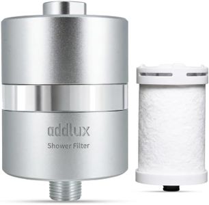NSF/ANSI 177 Tested Titanium Shower Water Filter for Hard Water - No Plastic Core High Pressure Filtered Shower Head – Metal Home Water Filter for Healthier Skin & Hair (Chrome + Extra Cartridge Set)