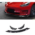 YDDAMAI Car Front Bumper Splitter Lip Body Kit for Tesla Model 3 2019 2020 2021, Auto Durable Spoiler Wing Chin Diffuser Protection Decorative Trim, Gloss-black