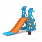 Amazon Brand – Solimo Penguin Slide with Basketball for Indoor & Outdoor Use | Safe & Fun | Ideal for Boys & Girls | Toy for Kids | Easy Assembly | Suitable for Age 24M-4Y