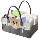 MOM CARE Non Woven Baby Diaper Storage Organizer Nappies Bag For Mother Stylish Storage Bag For All Newborn Baby Products Nursery Basket -Black