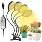 60W Grow Lights for Indoor Plants, 312 LEDs Sunlike Full Spectrum LED Plant Grow Light, 5 Dimming Level 4 Adjustable Gooseneck Heads Grow Lamp with Timer for indoor Plants, Seedlings, Succulents