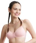 Jockey 1581 Women's Wirefree Non Padded Super Combed Cotton Elastane Stretch Medium Coverage Beginners Bra with Ultrasoft and Durable Underband_Blush Pink_34B