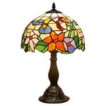 Tiffany Lamp W12H18 Inch Hummingbird Stained Glass Reading Table Bedside Desk Light S101 WERFACTORY Lamps Antique Art Craft Gift Parent Girlfriend Lover Kid Living Room Bedroom Study Coffee Bar Deco