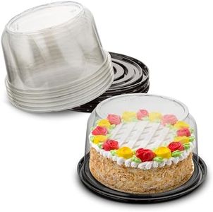 MT Products PET Plastic Round Cake Containers 6" - Plastic Bakery Boxes with Clear Lid (Pack of 100) - Made in the USA