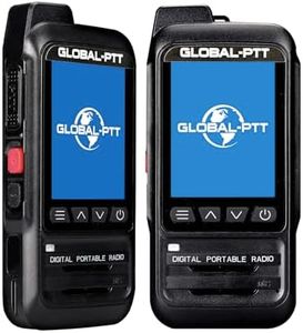 global-ptt P0 PoC Radio Unlimited Range, Lifetime Free PTT License with SIM Card IP67 Waterproof Float Rechargeable Walkie Talkie Nationwide Communication for Business, Marine & Outdoor (2, Black)