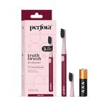 Perfora Electric Toothbrush With 2 Modes, 2 Brush Heads, 24000 Strokes, 90 Days Battery Life | 1 Year Warranty | For Men, Women & Kids - Ruby Red, 1 Count