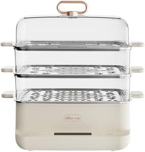Electric Food Steamer, Healthy Cooking Steamer with 3 Tier Stackable Basket, 12L Large Capacity Quick Simultaneous Cooking for Vegetables, Meats, Grains, Auto Shutoff & Anti-dry Protection