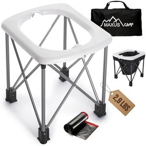 MAXUSCAMP Camping Toilet, Portable Toilet, with Ultralight Aluminum Frame, XL high, Portable Toilet for Camping, Light Weight Folding Aluminum Frame, Portable Toilet for Adults, Up to 350lb