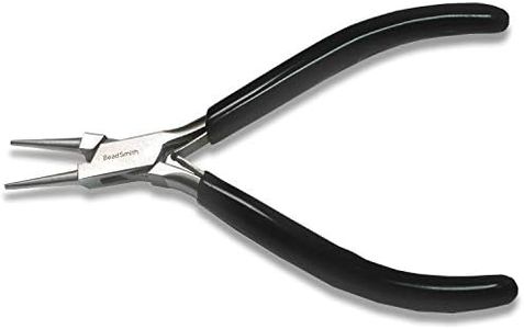 The Beadsmith Round Nose Pliers – Extra Fine Tips – 4.5 inches (114mm) – PVC Grip Handle with Double Leaf Springs – Jewelry Making Tool for Creating Bracelets, Earrings and Necklaces