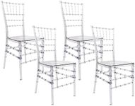 FOH FOHFurniture Set of 4 Clear Acr