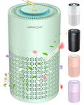 AIRROMI Air Purifier for Bedroom with HEPA 3-in-1 Filter, Pet Air Purifier for Home Cat Pee Smell, Covers Upto 990 Ft², Quiet 360°intake Air Cleaner for pet hair,allergies,pollen,Smoke，A2001 Green