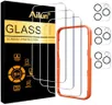 Ailun 3 Pack Screen Protector for iPhone 16 Pro Max [6.9 inch] + 3 Pack Camera Lens Protector with Installation Frame,Sensor Protection,Dynamic Island Compatible,Case Friendly Tempered Glass Film