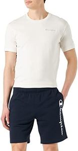 Champion Legacy Authentic Pants Powerblend Terry Logo Bermuda Pantaloncini, Blu Marino, M Uomo