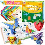 Mocoosy Origami Paper Kit for Kids, 224 Sheets Double Sided Origami Paper with Video Tutorials and Guiding Book, 72 Patterns Square Origami Set, Art and Craft Kit for Kids Gift for Girls Boy Beginners