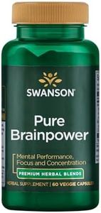 Swanson Pure Brainpower Brain Health Cognitive Memory Focus Support Brain-Derived Neurotrophic Factor (BDNF) Herbal Supplement (Ginkgo Biloba, Bacopa Monnieri) 60 Veggie Capsules (Veg Caps) Vegan