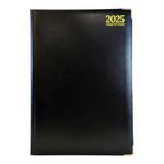 G4GADGET A4 Week To View 2025 | Hardback Cover | Weekly Planner with Note Sections | Professional and Durable (Black)