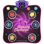 Dhapy Dance Mat For Kids - Light Up Dance Pad for Girls, Bluetooth Support, Built-in Music, Dancing Toy with 6 Game Modes & 3 Challenge Levels, Christmas Birthday Gifts for Girls Boys Age 3+