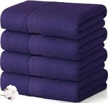 Canadian Linen Luxury Everest Bath Towels, 26”x52” 500 GSM, 4 Pack, Soft Absorbent Terry Cotton, Quick Dry Plush Shower Towels Set for Home, Bathroom, Hotel, Spa, Salon, Pool, Plum