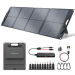 Ecosonique 100W Portable Solar Panel with Adjustable Kickstand, 22V MC4/12V DC/QC 3.0 USB-A & USB-C Foldable Solar Panel Charger with Detachable Power Hub, IP67 Weatherproof Solar Panels for Camping