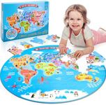 Jigsaw Puzzles for Kids, Boys Girls Toys Age 3-12 World Map Puzzles for 3 4 5 6 7 8 9 Year Olds Boy Girl Gifts Kids Puzzles Toys Age 3 4 5 6 7 8 Toys for 3-12 Year Old Boys Girls Jigsaws for Children