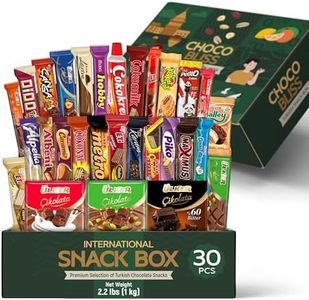 Eastanbul International Snack Box, 30 Full-Size Chocolate Assortment Bars, Turkish Exotic Snacks, Assorted Candy Variety Pack of Foreign Snacks Exotic Candy Box of Assorted Chocolate Mother's Day Gift