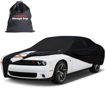 10-Layer Waterproof Sports Car Cover. See Vehicle Chart for Fit. Car Covers for Dodge Challenger, Porsche Taycan, Ford Thunderbird,Lincoln Continental, Firebird,Buick Regal etc. C5 (See Size Chart)