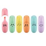 6 Piece Mini Highlighter Pen Kawaii Stuff Pastel Color Chisel Tip Cute Design Gift Highlighter Marker Stocking Stuffers for Kids