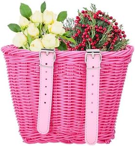 Steady Doggie Pink Bike Basket - Front Bike Baskets - Bicycle Basket - Easy Installation - Woven Basket - Woven Polypropylene - Durable and Anti-Fade - UV Protected