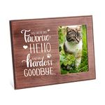 FINGERINSPIRE 4x6 Inch Pet Memorial Picture Frame Natural Wood Photo Frame Rectangle Frame with You were My Favorite Hello and My Hardest Goodbye Words