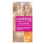 L'Oreal Paris Casting Creme Gloss semi-permanent hair dye, Blends away grey hair leaving a radiant hair colour, Blonde hair dye, 1010 Light Iced Blonde, 1 Count (Pack of 1)