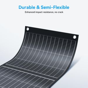 Ecosonique 400W Portable Solar Panel – Foldable Solar Suitcase with Kickstands, Multi-Output for Power Stations, RVs, Camping
