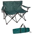 Trademark Innovations Double Camp Chair, Polyester Alloy Steel, Dark Green, 40" L x 22" W x 31.5" H