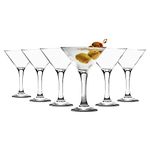 LAV 6x Clear 175ml Misket Martini Glasses - Dishwasher Safe Classic Party Bar Champagne Espresso Cocktail Glass Gift Set