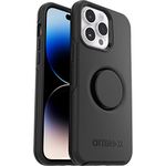 OtterBox 77-88769 Otter plus Pop Case, Shockproof, Drop proof, Protective Case with PopSockets PopGrip, 3x Tested to Military Standard, Antimicrobial, Black, iPhone 14 Pro Max