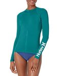 Hurley Women's Standard Rash Guard Top, Emerald, Small