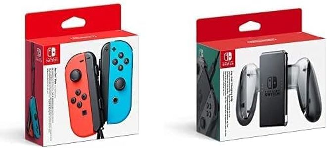 Nintendo Switch - Joy-Con Controller Pair (Neon Red/Neon Blue) and Charging Grip [Bundle]