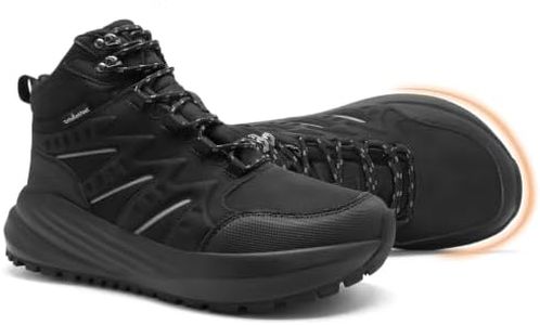 Men's Orthopedic Extra Wide Waterproof Ankle Boots: Comfortable Plantar Fasciitis Orthotic Arch Support Bunions Recovery Ankle Boots, Leisure Slip Resistant Climbing Standing Walking Shoes Black Size 11