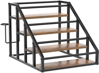 Coffee Syrup Rack Organizer, 4 Tier Countertop Storage Shelves, Kitchen Storage, 16 Syrup Bottle Stand Holder for Wine, Liquor, Kitchen Coffee Station Organizer Rack, 13.8"x16.9"x13.0", Rustic Brown