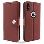 Pikkme Flip Cover Leather Finish | Inside TPU with Card Pockets | Wallet Stand and Shock Proof | Complete Protection Button Flip Case (Brown)