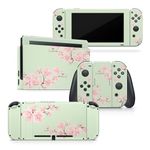 Tacky Design Japanese Cherry Blossom Skin Compatible with Nintendo Switch Skin Wrap Cover, Beige Color Skin for Nintendo Switch Stickers, Premium Vinyl 3M Full Wrap Decal (Mint Green)