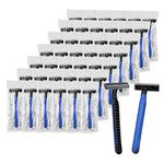 Disposable Razors in Bulk, Bulk Razors with Knife Caps, Individually Packaged Disposable Razors Bulk, Suitable for Hotels, Shelters, Homeless People, Nursing Homes, Charities, Churches (60)