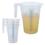 RealPlus 2 Liter (2000ml) Plastic Graduated Measuring and Mixing Pitcher (Pack of 4), Pouring Cup Graet for Paint, Resin, Epoxy, Kitchen Cooking Baking Ingredients - Holds Over 2 Quarts (64oz)