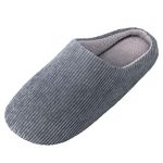 Knixmax Women Comfort Memory Foam Slippers Lightweight Anti-Slip Closed Toe Slipper Home Hotel Guest House Shoes Lite Grey 6.5/7UK - 40/41EU