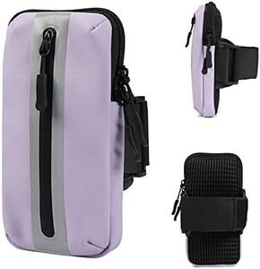 Prime Comfort Running Phone Holder Armband, iPhone Arm Bands for Exercise, Running Arm Bands for Cell Phone, Phone Purse Cell Phone Holder for Walking (Purple)