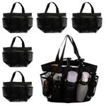 WOPPLXY 6 PCS Mesh Shower Bag - Portable Quick Dry Shower Tote Bag - Foldable Mesh Shower Caddy Bag with 8 Pockets for Dorms, Gym, Beach