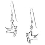 Silverly 925 Sterling Silver Drop Earrings With Cut-Out Flying Birds - Hollow Out Open Swallow Dove Dangle Earrings - Bird 925 Silver Jewellery for Women - Hypoallergenic - French Hook Design