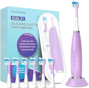 FUMEIKANG Kids Electric Toothbrushes Sonic Rechargeable Tooth Brush Gifts for Boys and Girls Smart Timer Power Toothbrush - Blue 3 4 5 6 7 8 9 10 11 12 (Purple)