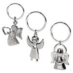 QOPAHI Guardian Angel Keyrings for Women with Heart Car Mum Keyring Best Friend Keyring Drive Safe Keyring Angel Gifts for Friends Girls Keepsake（3Pcs Different Shapes）