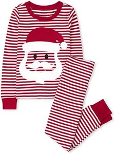 The Children's Place baby girls Family Matching Christmas Holiday Sets, Snug Fit 100% Cotton, Pajama Set, Santa Stripe, 8 US