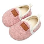 L-RUN Baby Boys Girls Fleece Booties Soft Sock Boots Infant Slippers Newborn First Walker Crib Shoes Pink,8.5-9 Toddler